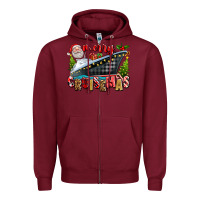 Burgundy Merry Cruisemas Zipper Hoodie - texasbilliewilder