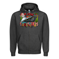 Charcoal Heather Merry Cruisemas Zipper Hoodie - texasbilliewilder