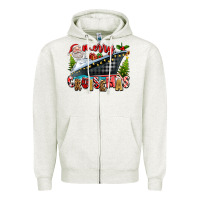 Oatmeal Heather Merry Cruisemas Zipper Hoodie - texasbilliewilder