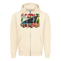 Sandshell Merry Cruisemas Zipper Hoodie - texasbilliewilder