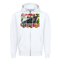 White Merry Cruisemas Zipper Hoodie - texasbilliewilder
