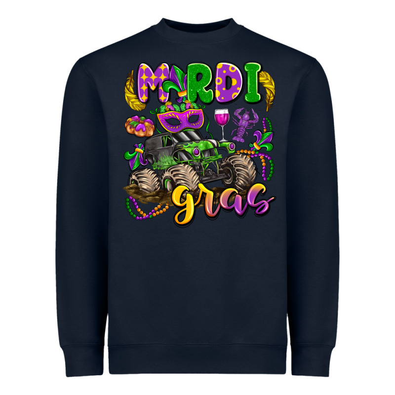 Mardi Gras Monster Truck Heavyweight Sweatshirt by LillyAllenDesigns | Teevron