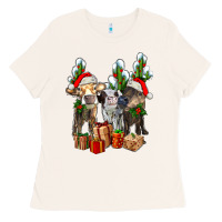 Bone western christmas cows and cactuses Ladies Tee - AdoDesignShop