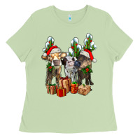 Matcha western christmas cows and cactuses Ladies Tee - AdoDesignShop