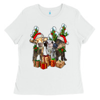 White western christmas cows and cactuses Ladies Tee - AdoDesignShop