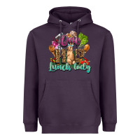 Plum One hip lunch lady Easter Day Heavyweight Hoodie - HowdyJamesFarm