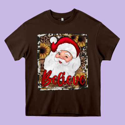 Believe Santa Heavy Core Tee Designed By Jahusdesignshop