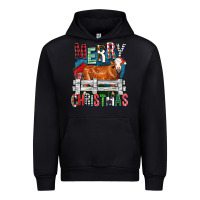 Black merry christmas simmental cow Urban Hoodie - FaDigitalArtStudio