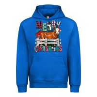 Cobalt merry christmas simmental cow Urban Hoodie - FaDigitalArtStudio