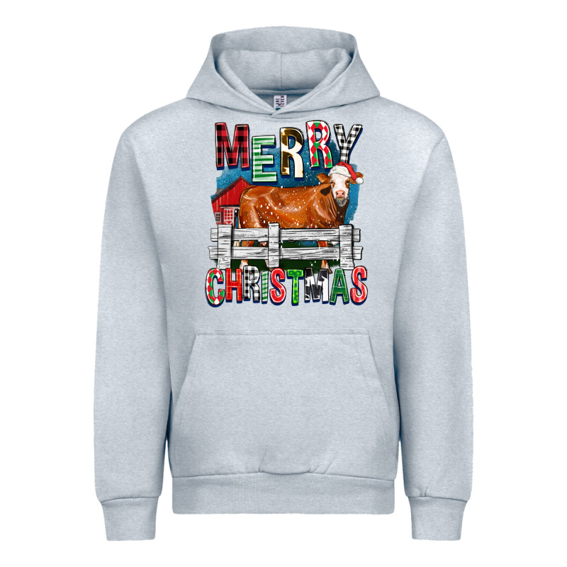 Merry Christmas Simmental Cow Urban Hoodie by FaDigitalArtStudio | Teevron