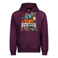 Mauve Wine merry christmas simmental cow Urban Hoodie - FaDigitalArtStudio