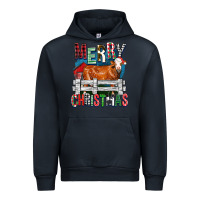 Navy merry christmas simmental cow Urban Hoodie - FaDigitalArtStudio
