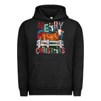 Pigment Black merry christmas simmental cow Urban Hoodie - FaDigitalArtStudio