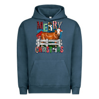 Pigment Midnight Navy merry christmas simmental cow Urban Hoodie - FaDigitalArtStudio