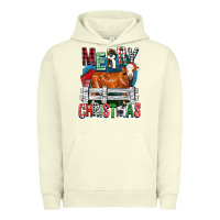 Pigment Pistachio merry christmas simmental cow Urban Hoodie - FaDigitalArtStudio