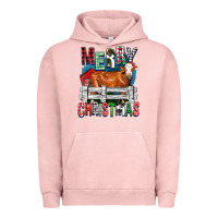 Pigment Salmon merry christmas simmental cow Urban Hoodie - FaDigitalArtStudio
