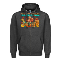 Charcoal Heather Thanksgiving crew Zipper Hoodie - NancyCooperArtShop