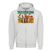 Dove Grey Thanksgiving crew Zipper Hoodie - NancyCooperArtShop