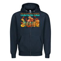 Navy Thanksgiving crew Zipper Hoodie - NancyCooperArtShop