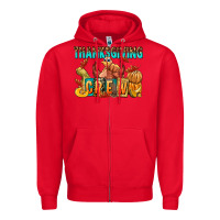 Red Thanksgiving crew Zipper Hoodie - NancyCooperArtShop