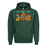 Sports Green Thanksgiving crew Zipper Hoodie - NancyCooperArtShop