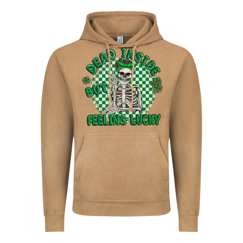 Dead Inside But Feeling Lucky Vintage Hoodie by MaliasSmallBusiness | Teevron