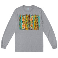Heather Grey fall sunflower brushstroke Long Sleeve Tee - BundleAndBundleShop