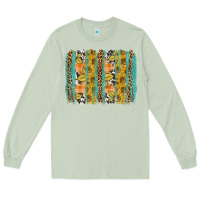 Matcha fall sunflower brushstroke Long Sleeve Tee - BundleAndBundleShop