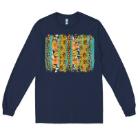 Navy fall sunflower brushstroke Long Sleeve Tee - BundleAndBundleShop