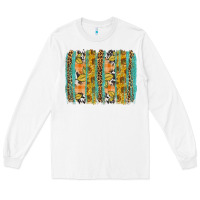 White fall sunflower brushstroke Long Sleeve Tee - BundleAndBundleShop