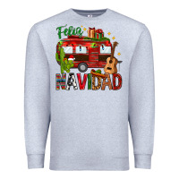 Heather Grey Feliz Navidad Christmas Mexico Premium Sweatshirt - HowdyJamesFarm