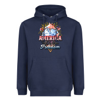 Navy America ice cream Heavyweight Hoodie - HowdyJamesFarm