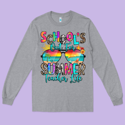 School's Out For Summer Teacher Life Long Sleeve Tee Designed By Ranaportraitstore