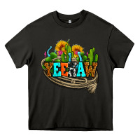 Asphalt yeehaw and cactus with horseshoe Heavy Core Tee - AdoDesignShop