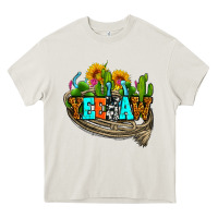 Cream yeehaw and cactus with horseshoe Heavy Core Tee - AdoDesignShop