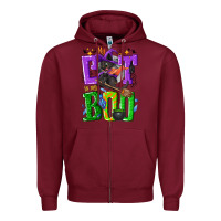 Burgundy My cat is my boo Halloween Zipper Hoodie - NancyCooperArtShop