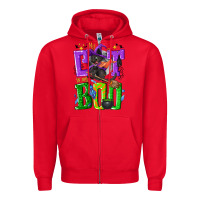 Red My cat is my boo Halloween Zipper Hoodie - NancyCooperArtShop