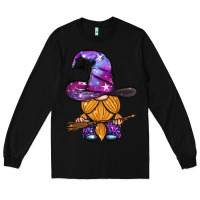 Black witch gnome with broom Long Sleeve Tee - BundleAndBundleShop