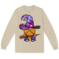 Mushroom witch gnome with broom Long Sleeve Tee - BundleAndBundleShop