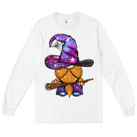 White witch gnome with broom Long Sleeve Tee - BundleAndBundleShop