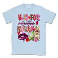 Dusty Blue v is for vodka Classic Tee - NancyCooperArtShop