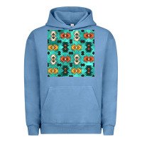 Pigment Pebble Blue native american aztec seamless pattern 3 Urban Hoodie - BundleAndBundleShop