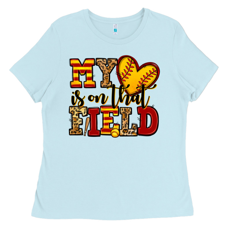 My Heart Is On That Field Softball Ladies Tee by Jasminsmagicworld | Teevron