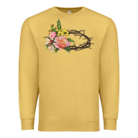 Antique Gold Crown of thorns floral Easter Premium Sweatshirt - CowGirlArtShop