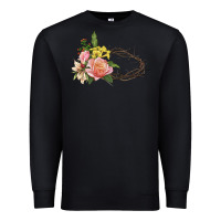 Black Crown of thorns floral Easter Premium Sweatshirt - CowGirlArtShop