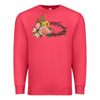 Cardinal Crown of thorns floral Easter Premium Sweatshirt - CowGirlArtShop