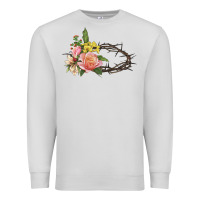 Dove Grey Crown of thorns floral Easter Premium Sweatshirt - CowGirlArtShop