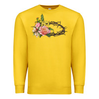 Lemon Crown of thorns floral Easter Premium Sweatshirt - CowGirlArtShop