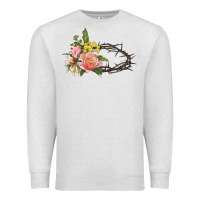 Oatmeal Heather Crown of thorns floral Easter Premium Sweatshirt - CowGirlArtShop