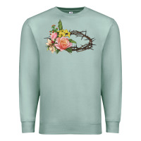Seafoam Crown of thorns floral Easter Premium Sweatshirt - CowGirlArtShop